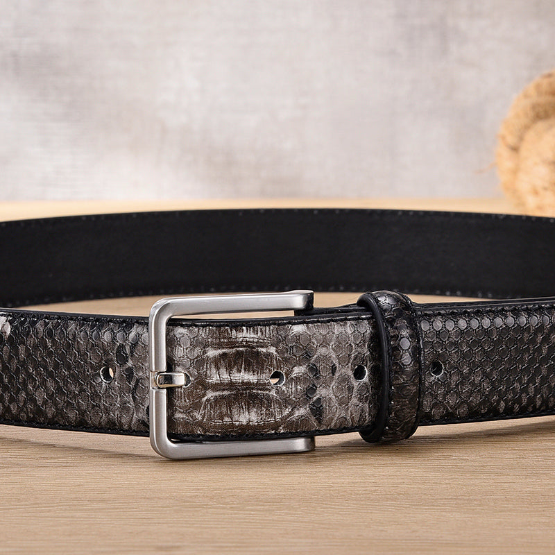 White Grey Animal Skin Pattern Style Belt