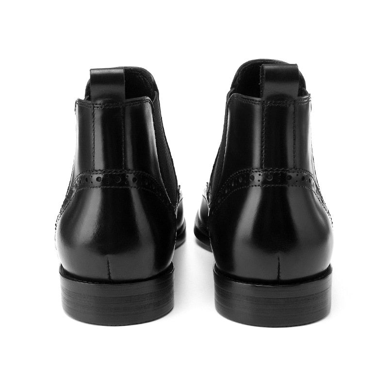 Solid Smooth in Pointed Toe Men Leather Ankle Boots