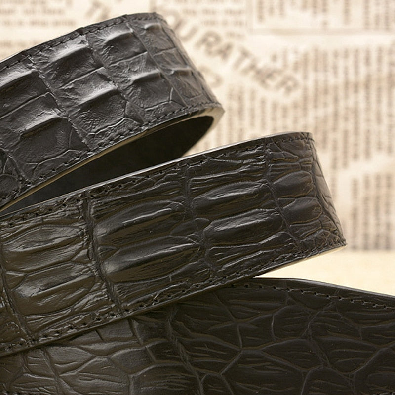 Intricate Dragon Head Cowskin Belt