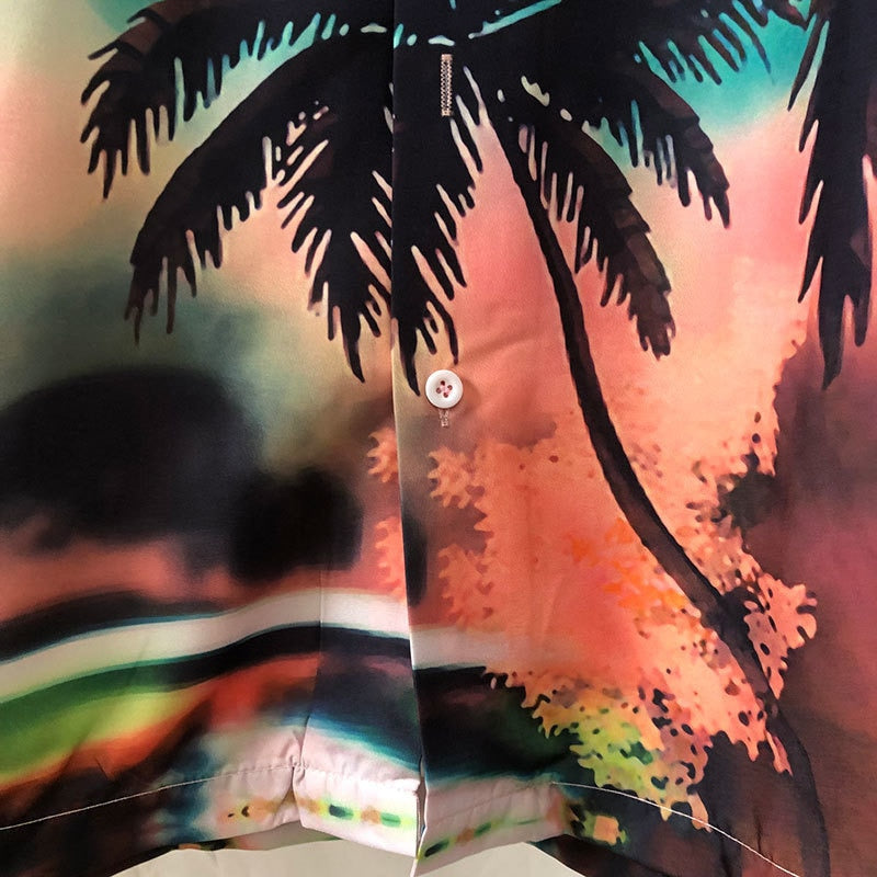 Pink Hawaiian Style Short Sleeve Shirt