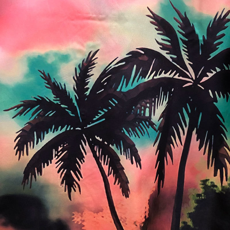 Pink Hawaiian Style Short Sleeve Shirt