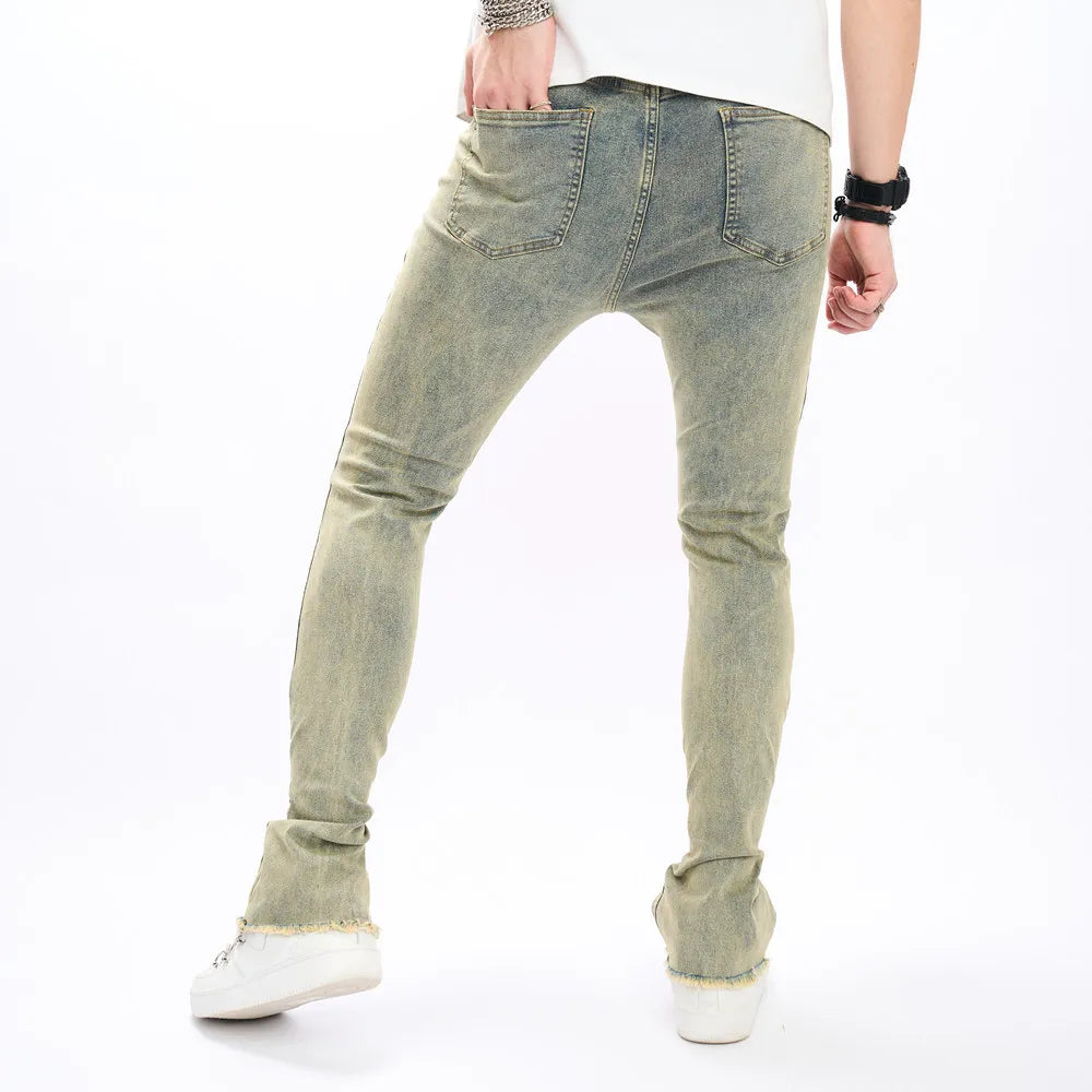 Vintage Hip-Hop Style Ripped Slim Fit Jeans