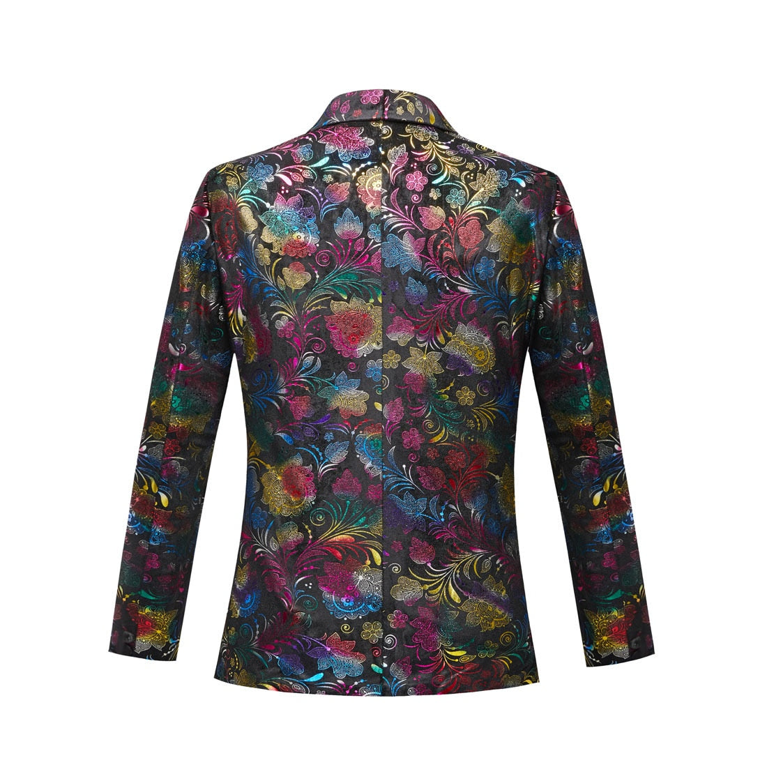 Multicolor Floral Pattern Velvet Casual Blazer