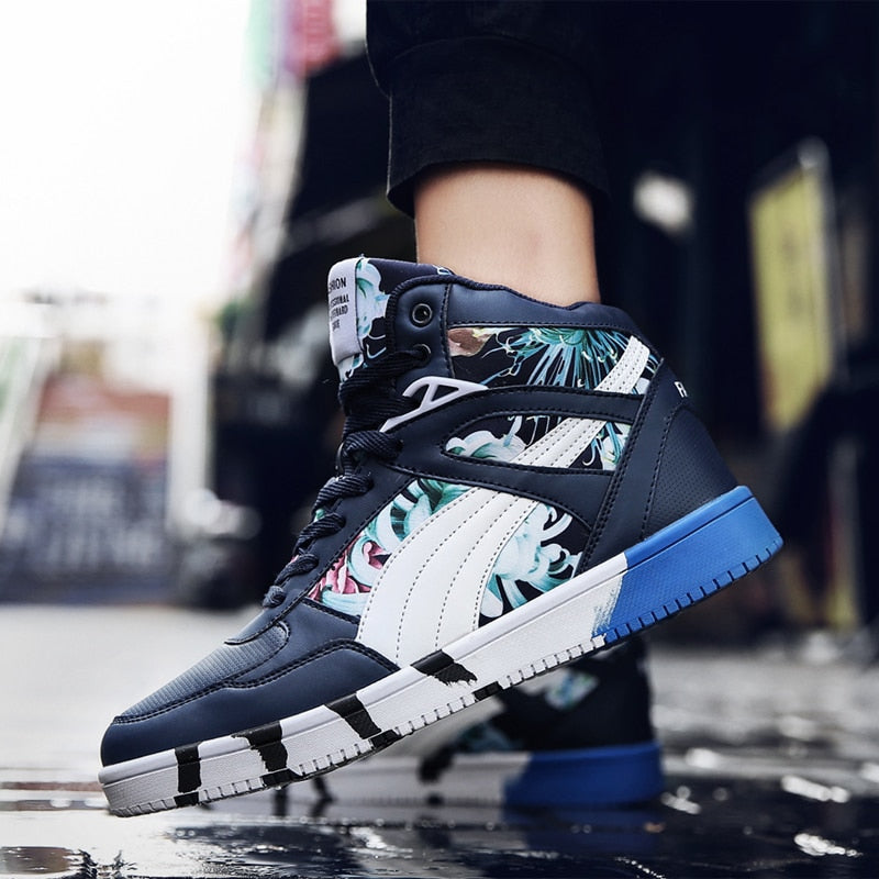 Casual with Floral Print Luxury Men Ankle Sneaker - FanFreakz