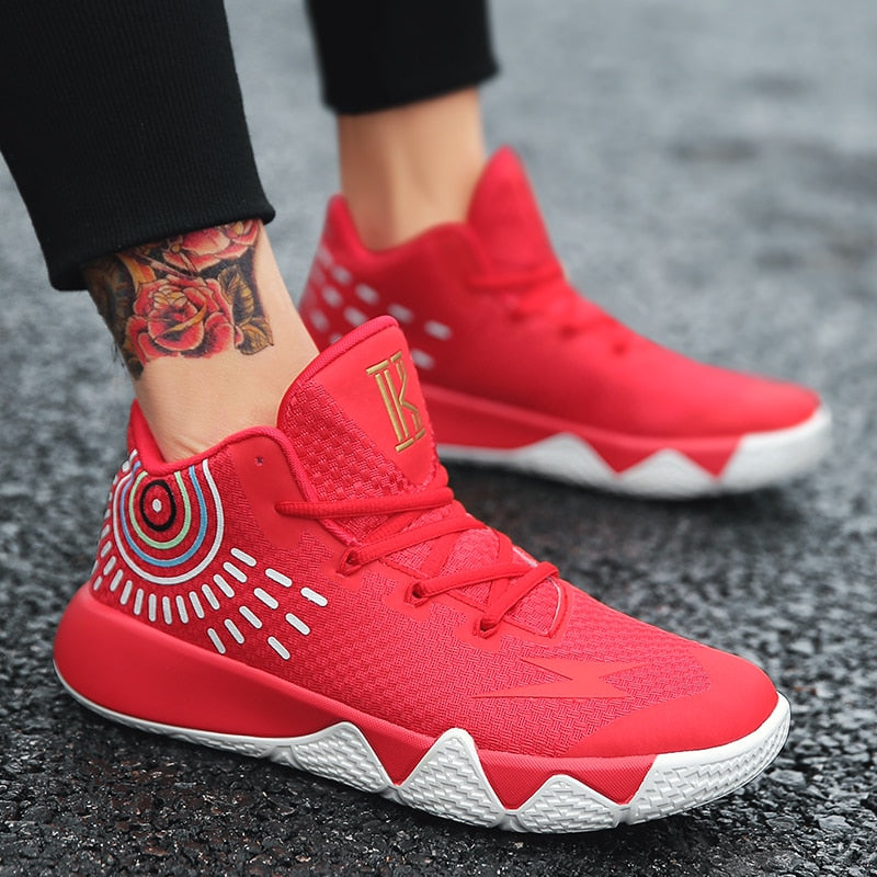 Mixed Color Mid-Top Sport Sneakers