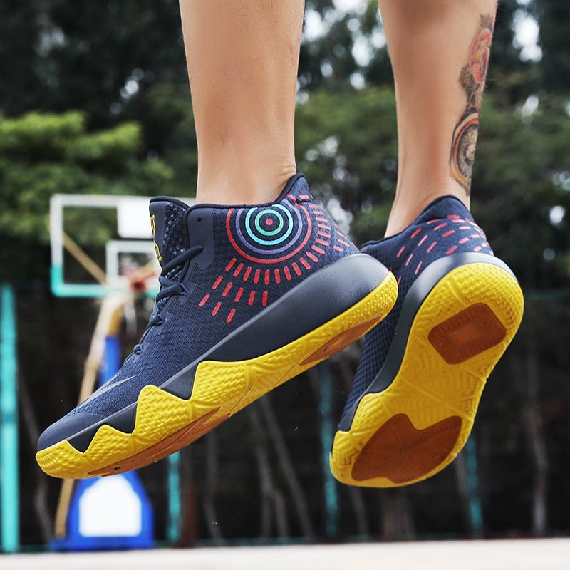 Mixed Color Mid-Top Sport Sneakers