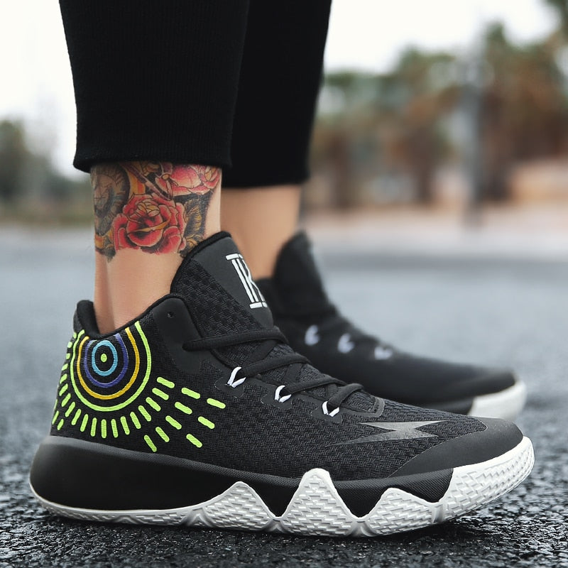 Mixed Color Mid-Top Sport Sneakers