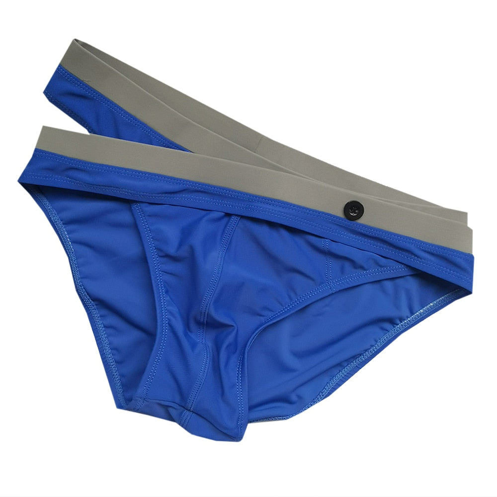 Grey Line Decorated Ripped Swimwear Trunk