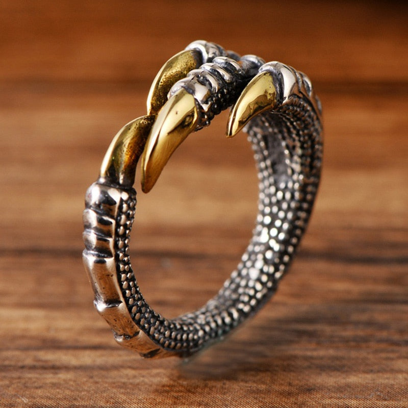 Intricate Dragon Claws Design Metal Ring