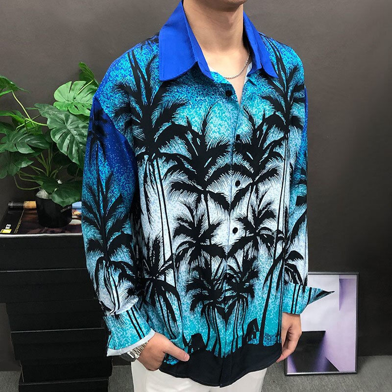 Blue Sky Coconut Tree Pattern Shirt