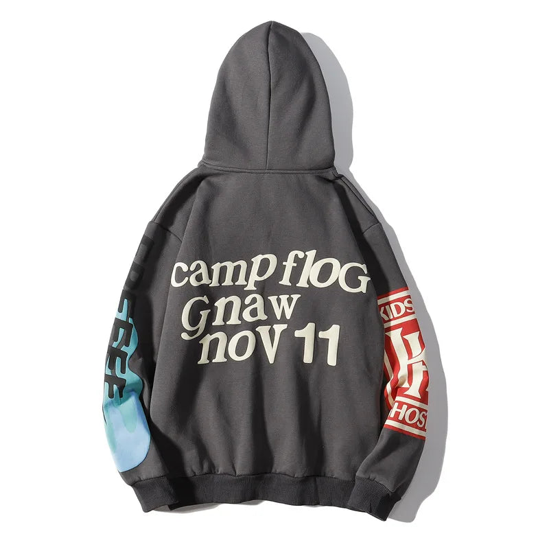 Casual Graffiti Letter Foam Hoodie