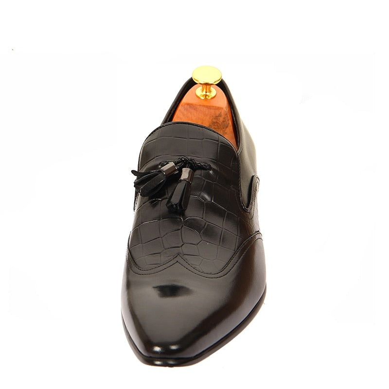 Tassels Black Leather Dress Shoes