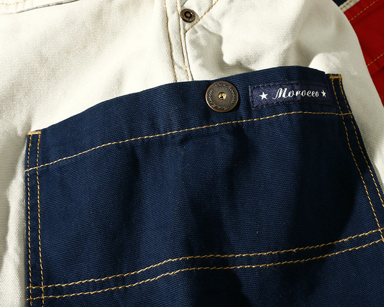 Multi-Pocket Solid Cotton Mid-Waist Short