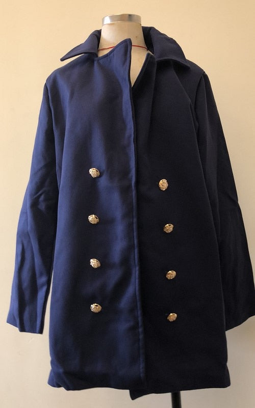 Buttons Decorated England Style Winter Trench Coat