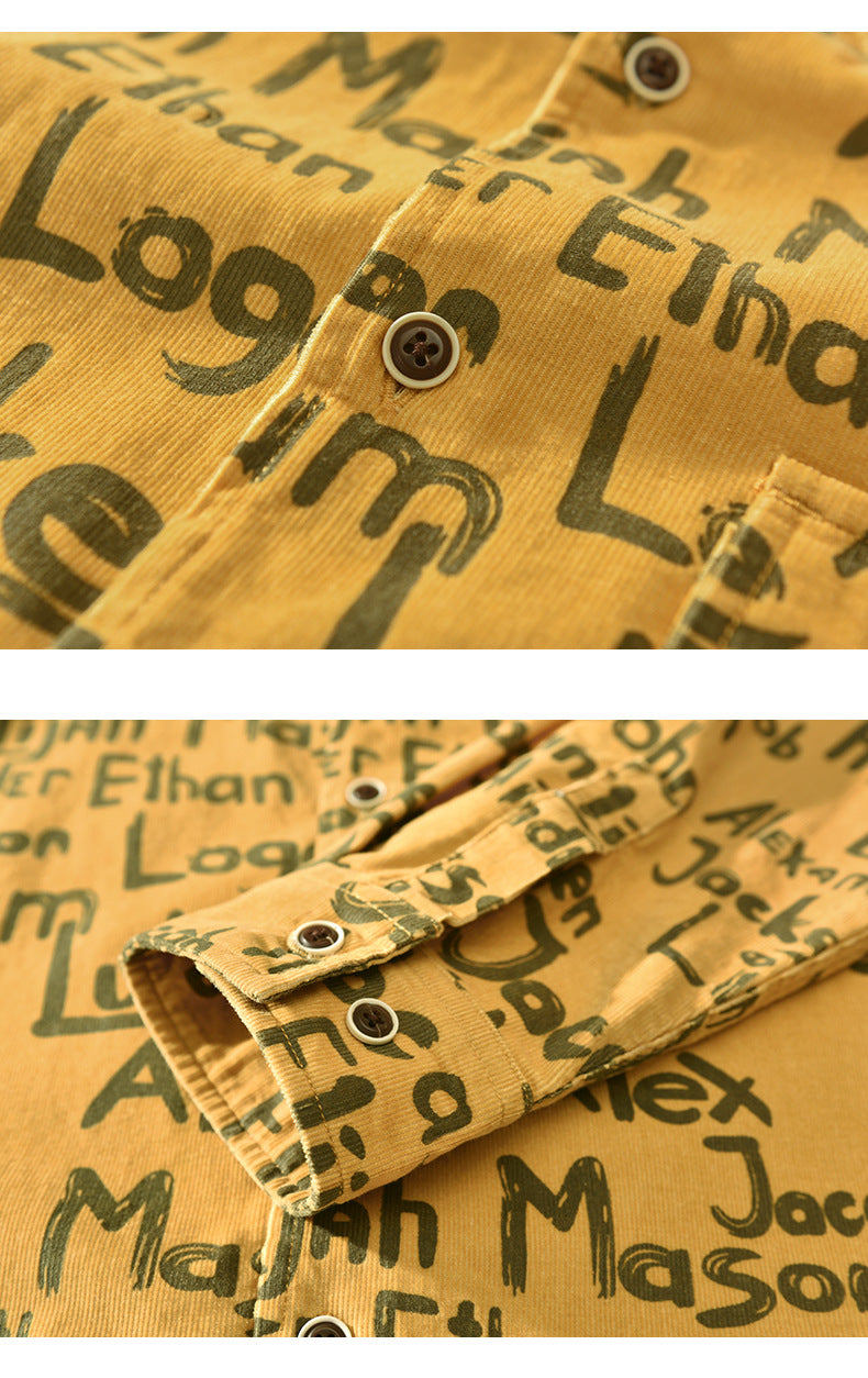 Letters and Names Printed Long-Sleeved Shirts