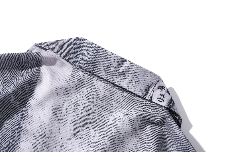Grey Angelic And Lions Printed Polyester Shirt