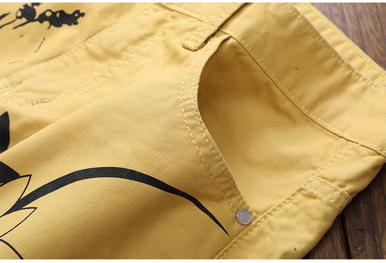 Chair and Bird Scenery Silhouette Jeans