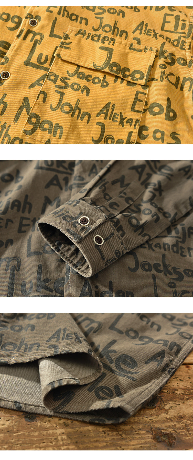 Loose Cotton Letter Printed Shirt