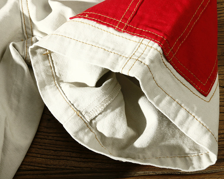 Multi-Pocket Solid Cotton Mid-Waist Short