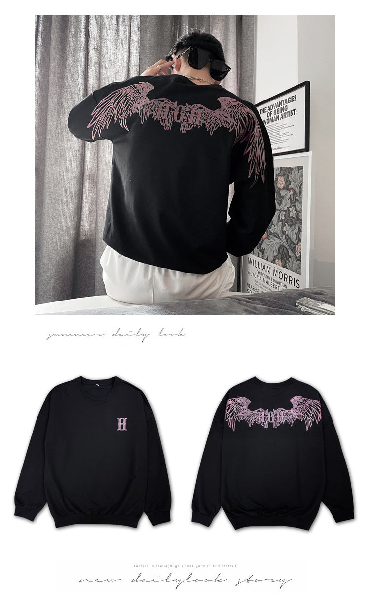 Back Wings Printed Cotton Polyester Sweatshirt