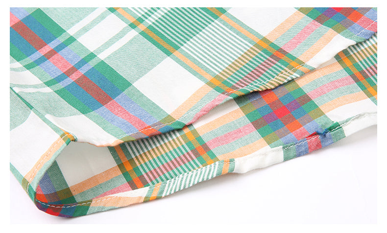 Bright Multi-Color Plaid Patterned Shirt