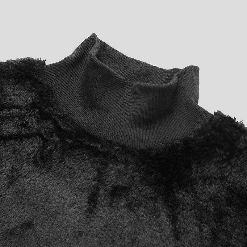 Solid Long-Sleeved Crop Top Turtleneck Sweater