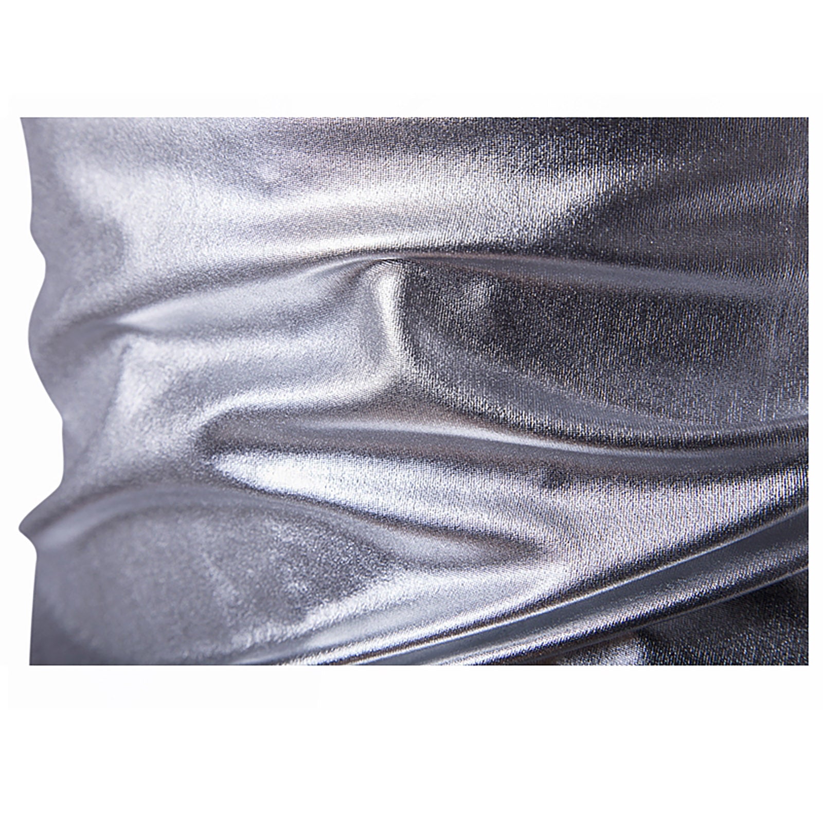 Shiny Metallic Solid V-Neck T-Shirt
