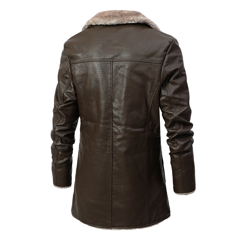 Fleece Casual Fur Leather Coat