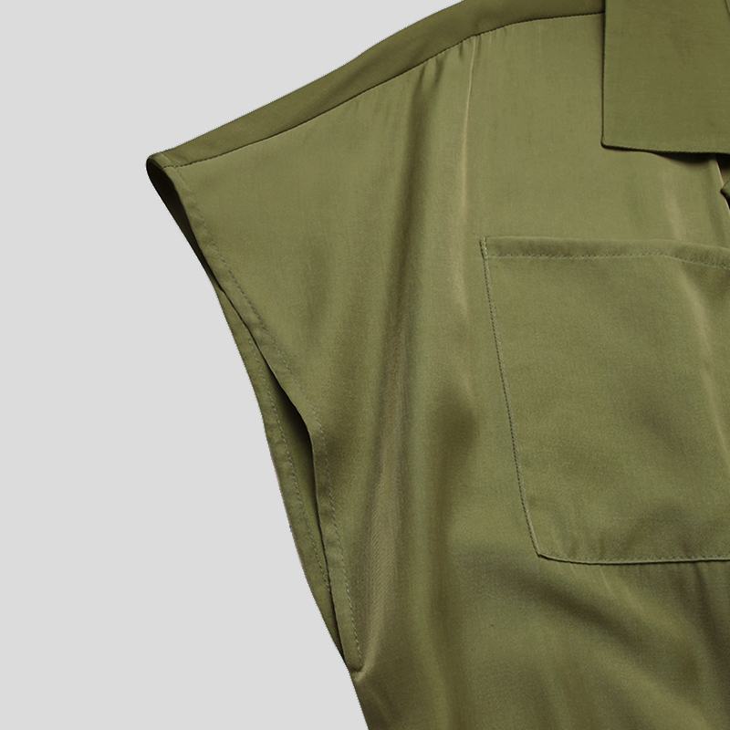 Solid Button and Drawstring Style Jumpsuit