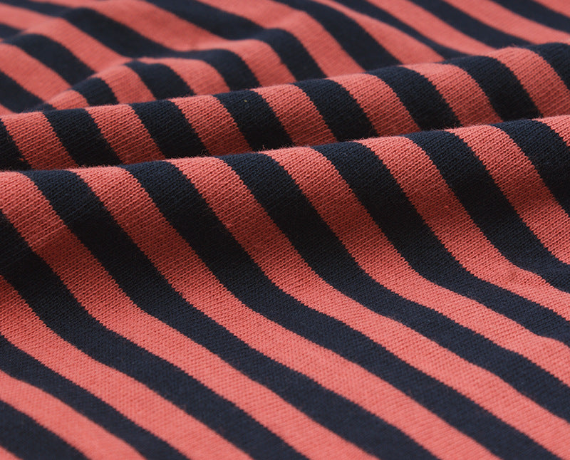 Striped O-Neck Cotton T-Shirt