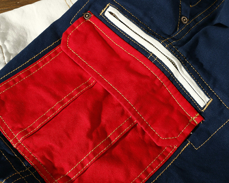 Multi-Pocket Solid Cotton Mid-Waist Short