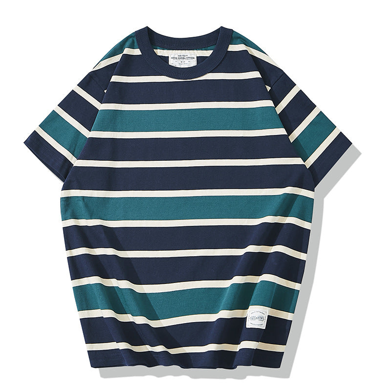 Irregular Striped High-Quality Cotton T-Shirt