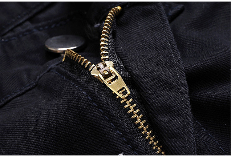 White Shark Painting Printed Black Jeans