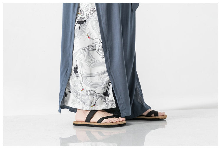 Side Triangle Patchwork Patterned Baggy Pants