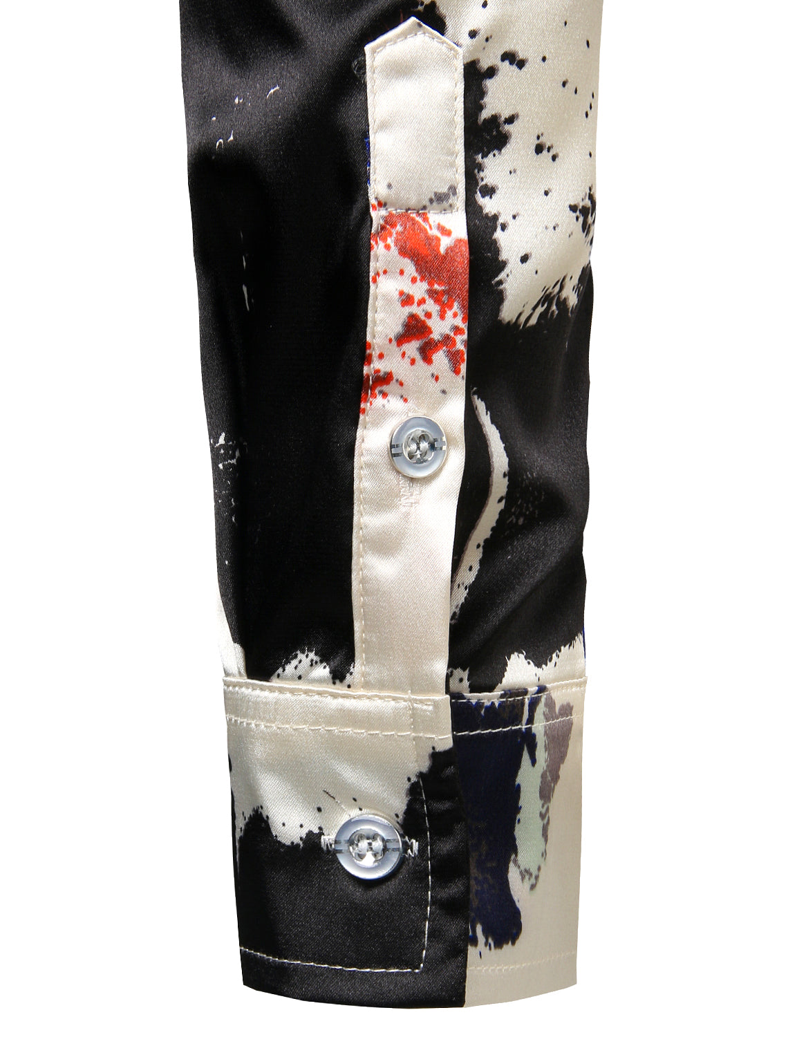 Abstract Ink Splash Prints Men Satin Shirt