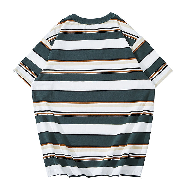 Irregular Striped High-Quality Cotton T-Shirt
