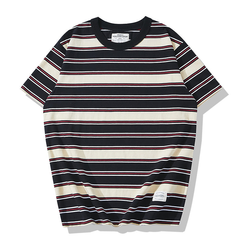 Irregular Striped High-Quality Cotton T-Shirt