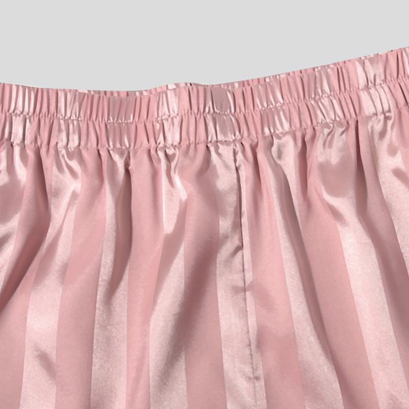 Subtle Mono Stripe Patterned Shorts Set