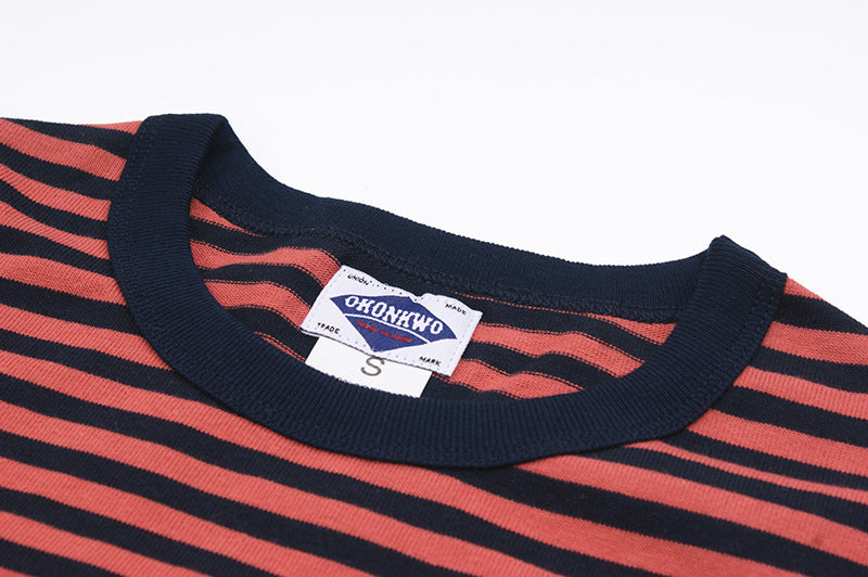 Striped O-Neck Cotton T-Shirt