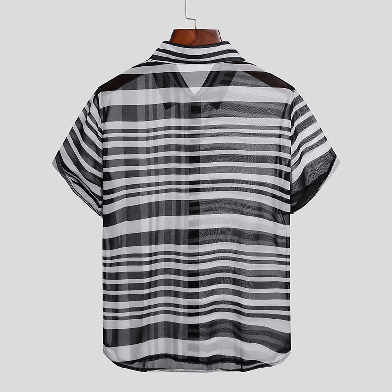 Two Ways Irregular Stripe Patterned Shirt