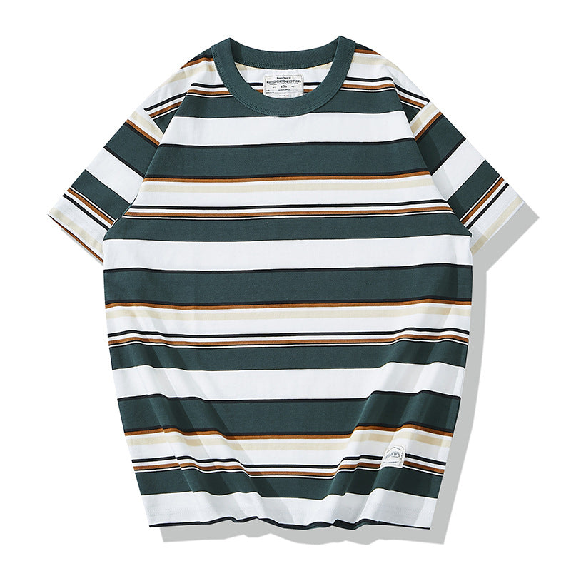 Irregular Striped High-Quality Cotton T-Shirt