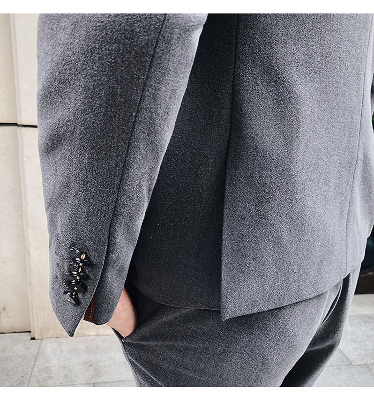 Luxury Italian Style Men Double Breasted Slim Fit Suit Set