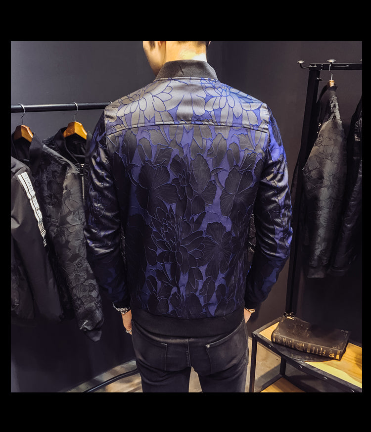 Dark Unique Patterns Men Slim Fit Bomber Jacket - FanFreakz