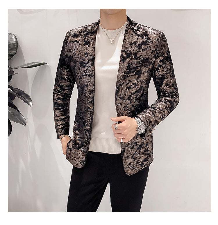Soil Natural Abstract Pattern Men Stylish Blazer