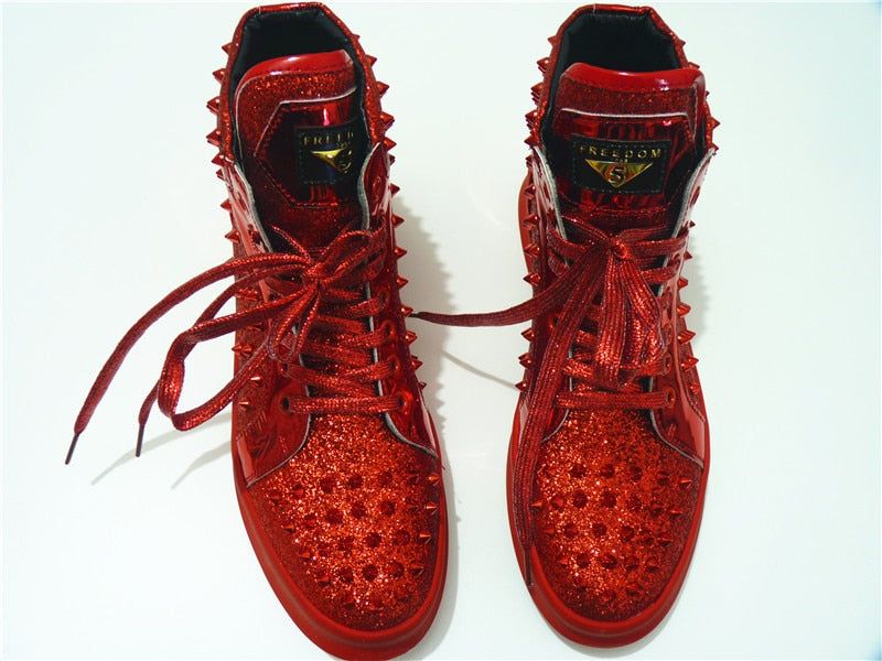 High Top British Style Rivet Shoes Men Casual Sneaker