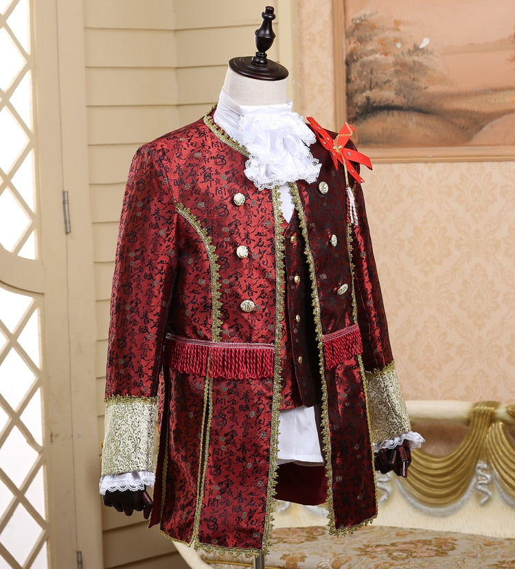 Fabulous Five Pieces Set Europe Court Style Men Costume Suits