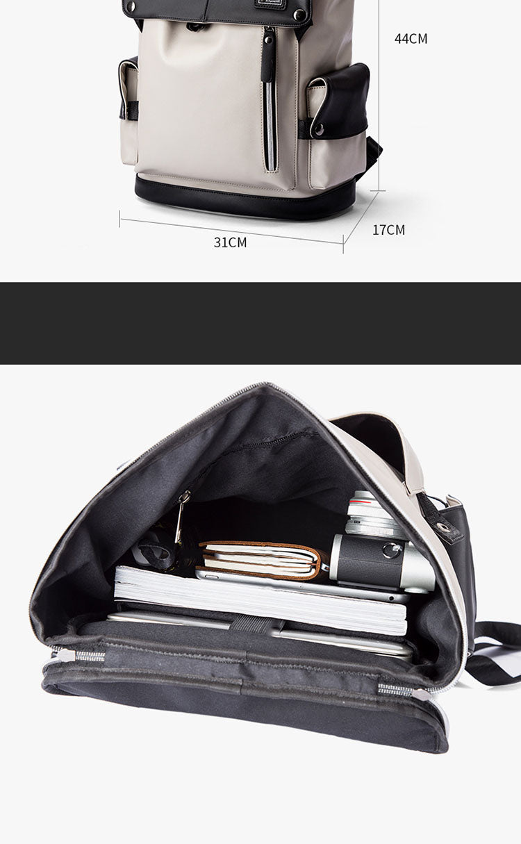 Minimalist Smart Casual Faux Leather Backpack