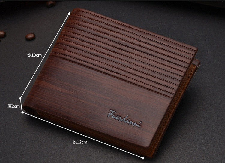 Straight Horizontal Quilt Details Men Wallet