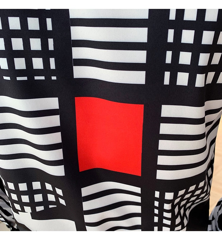 Man Face Printing Colour Splice Design Men Shirt