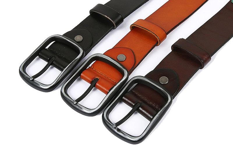 Geometric Pattern Beads Stitch Men Leather Belt